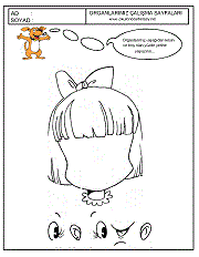 okul öncesi çocuklar için yüzdeki organları kes ve yerine yapıştır oyunu